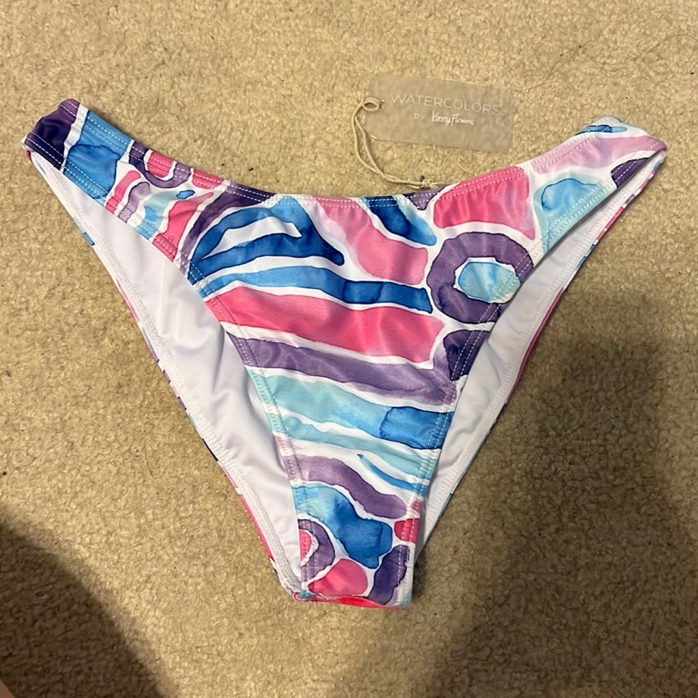 NWT Kenny Flowers Waikiki Watercolors sporty bikini swim bottom
